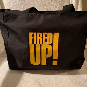 "Fired Up" black canvas tote bag